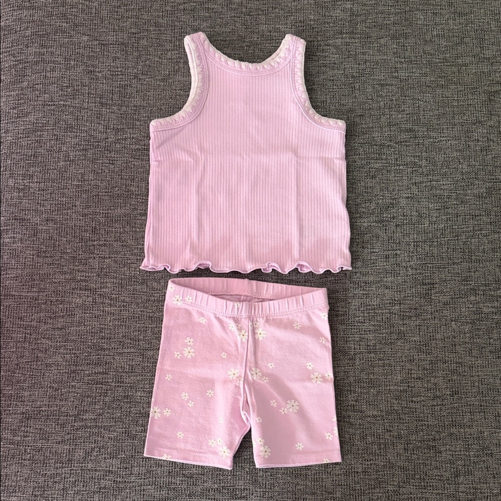 Cat & Jack Light Purple Kids Set with Floral Accents